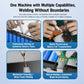 Portable spot welder with welding pen tips and shown use cases for battery packs