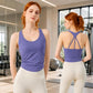 Halter Back Beauty Sports Bra Integrated Fixed Cup Yoga Tank Top, S, M, L, XL