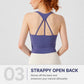 Halter Back Beauty Sports Bra Integrated Fixed Cup Yoga Tank Top, S, M, L, XL