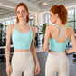 Women Shockproof Side Breast Support Sports Bra Fixed Cup Back Beauty Yoga Tank Top, S, M, L, XL