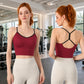 Women Shockproof Side Breast Support Sports Bra Fixed Cup Back Beauty Yoga Tank Top, S, M, L, XL
