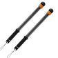 Black cordless battle rope with foam end grips and orange accents, wrist strap included