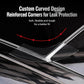 Clear flexible sealing tape with reinforced corners for leak protection