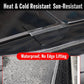 Transparent sealing tape along sunroof track with droplet-like water detail