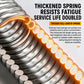 Close-up of chrome coil spring on spring arm exerciser with grey end grips