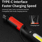 Red and black LED inspection light with Type-C charging port