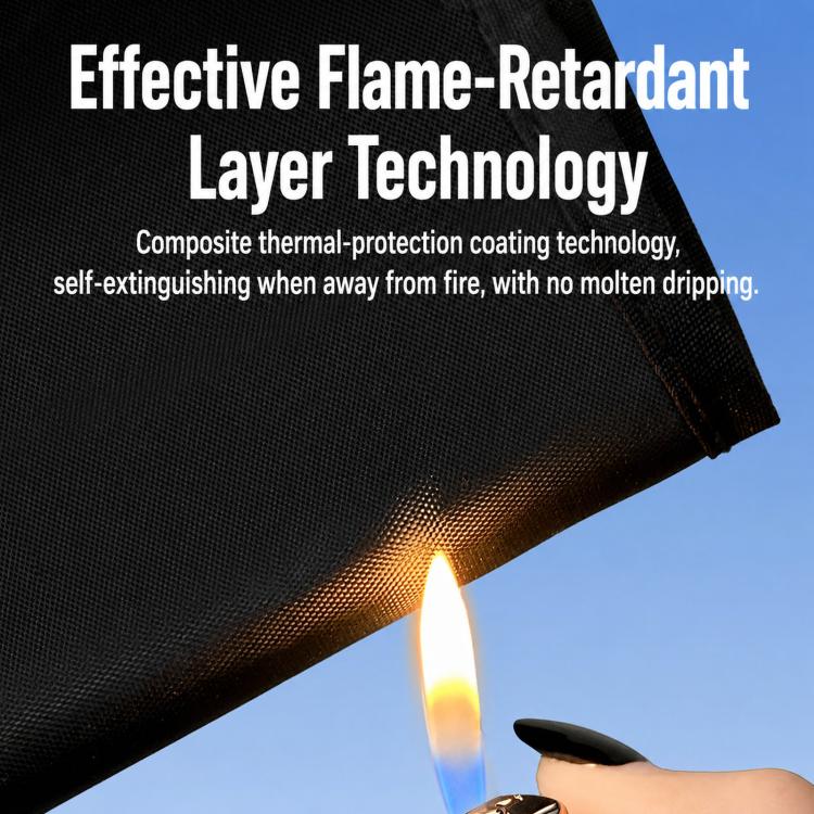 Black flame-retardant charging cover material with heat exposure detail