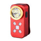 Red clip-on LED work light with four-point pattern and round headlamp bezel