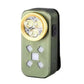 Green clip-on LED work light with four-point pattern and round headlamp bezel
