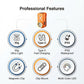 Orange clip-on emergency light with compact LED lamp and side charging ports
