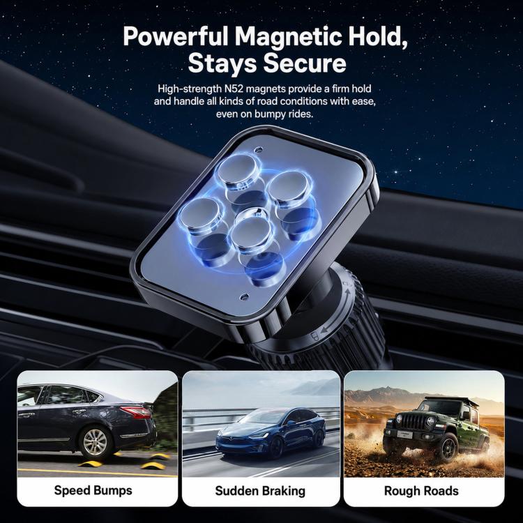 Toocki Magnetic Car Phone Mount with Fallproof Vent Hook Clip 360-degree Rotation