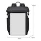 Black laptop backpack front view with 30 x 13 x 43 cm dimensions