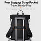 Black laptop backpack rear luggage strap pocket for hands-free travel