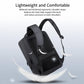 Black laptop backpack with padded shoulder straps and ergonomic back support