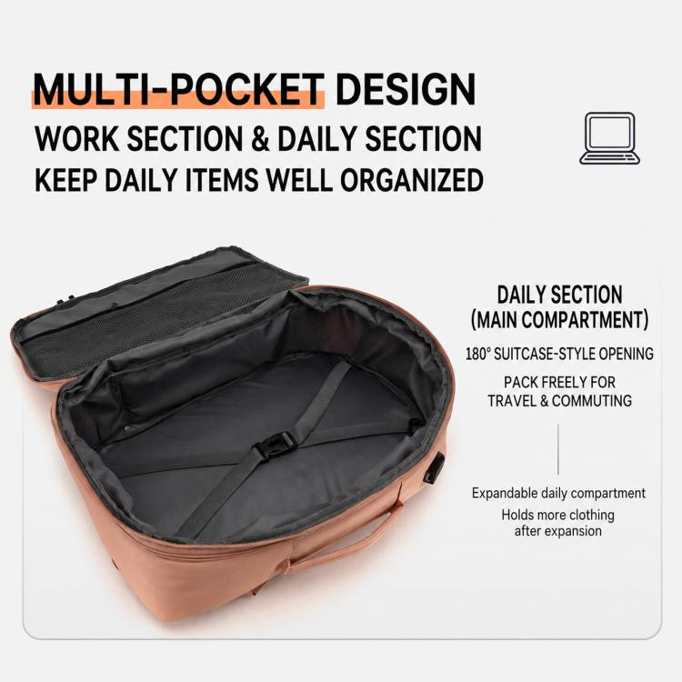 REMOID Expandable Travel Backpack Flight Approved Carry On Bag 30L Large Laptop Weekender Daypack