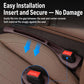 Black car seat gap organizer with red insert inserted into seat gap