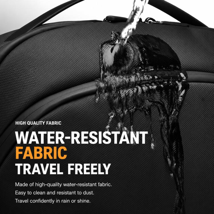 REMOID 15.6-inch laptop backpack in black with textured water-resistant fabric panel