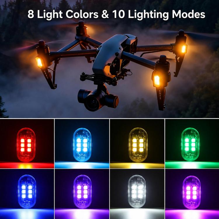 Remote Control Strobe Light For Cars & Motorcycles Wire-Free LED Warning Light For Drones, 1 Light, 2 Lights