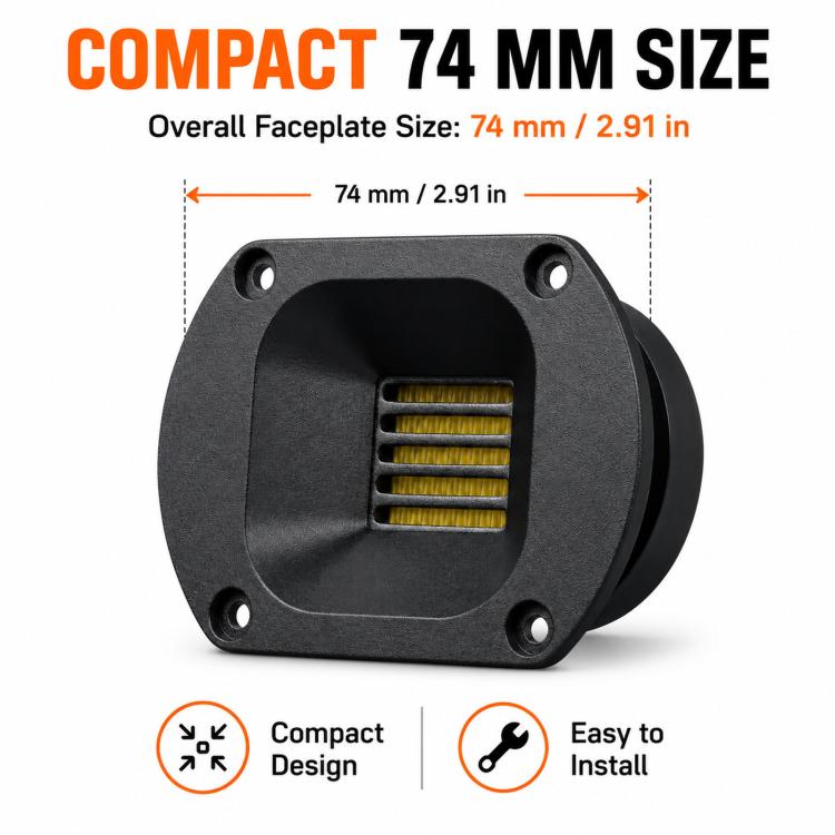 74mm Aluminum Alloy Pneumatic Tweeter Speaker, 4 ohms, 8 ohms