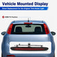 Vehicle-mounted third brake light unit with red lens on rear hatch