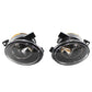 Pair of front bumper fog lights with clear lenses and black housings