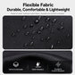 Black water-resistant nylon backpack fabric with textured pattern and water droplets