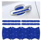 Rhinestone car door handle sticker set, dark blue sparkle, 8-piece
