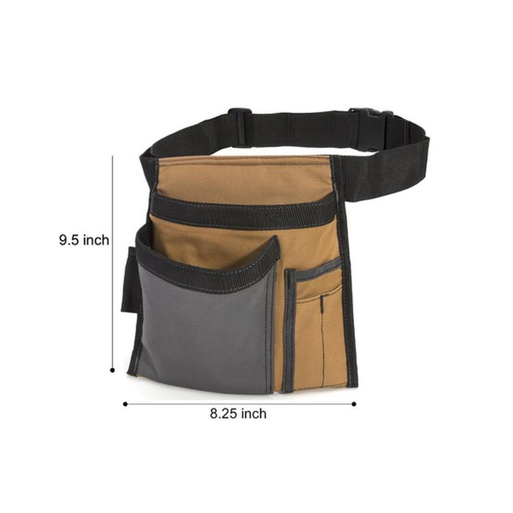 Tool Belt with Pockets Single-Side Utility Tool Pouch with Adjustable Buckle Strap Waist Apron