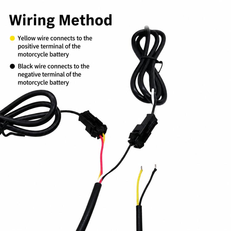 Black wiring harness with connectors and leads for motorcycle speaker installation