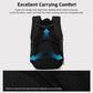 Black basketball backpack with adjustable shoulder straps and breathable mesh back panel
