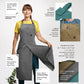 Split Leg Pottery Apron Adjustable Cotton Blend Overlapping Bib Apron with Pockets & Loops
