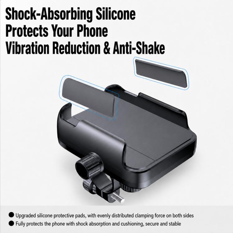 Motorcycle Shockproof Portable Riding Phone Holder Easy Access Cell Phone Mount, Handlebar, Rearview Mirror, Three-dimensional