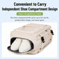 Beige travel laptop backpack with independent shoe compartment, zip top and buckles