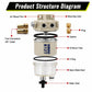 Fuel filter water separator structure diagram with mounting holes and internal filter parts