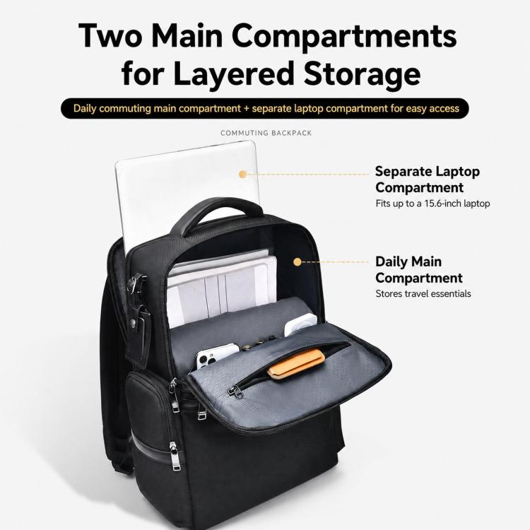 REMOID B3003 Business Laptop Backpack Water-Resistant 15.6 inch Computer Bag For Men Commuting