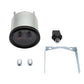 Mechanical car air pressure gauge kit with silver housing, black bezel, bracket and fittings