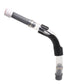 Racing fuel filler hose with bent black elbow and clear fuel line
