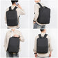 Laptop backpack worn on back with adjustable shoulder straps