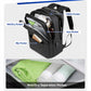 Laptop backpack interior with wet/dry separation pocket, slip pocket, and tablet pocket