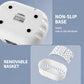 White ultrasonic cleaner with non-slip base and removable perforated basket