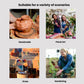 Apron shown in pottery, floral art, drawing, and gardening scenes