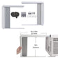 White window AC side panel frame with accordion fins and mounting kit