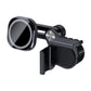 Magnetic car phone holder with circular screen pad, clamp arms, and adjustable knobs