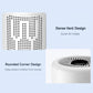 Air purifier intake grille with rounded corner design and top fan vents