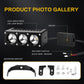 Triple-lens LED spotlight kit with mounting bracket and wiring components, black
