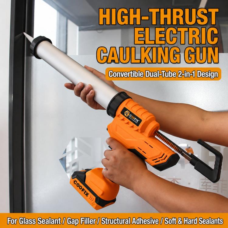 COOFIX 6-Speed Adjustable Grout Tool Portable Auto-Retract Caulk Applicator, No Battery & Charger