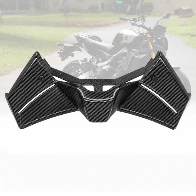 Front spoiler winglet kit for Yamaha MT-09, carbon-fiber patterned panels.