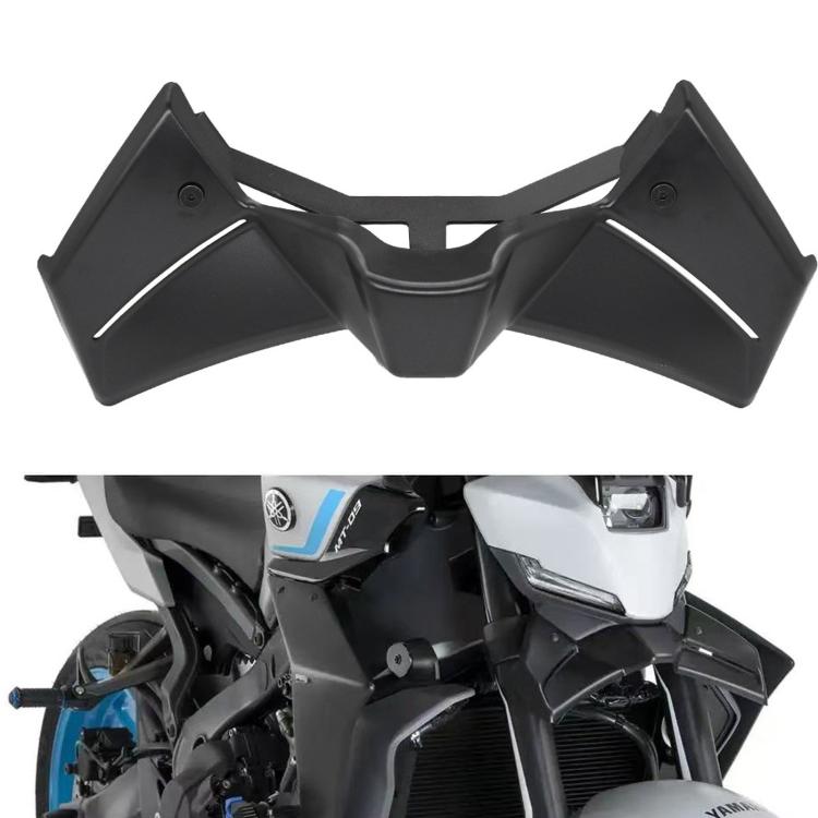 Front spoiler winglet kit for Yamaha MT-09, black panels on the motorcycle front.