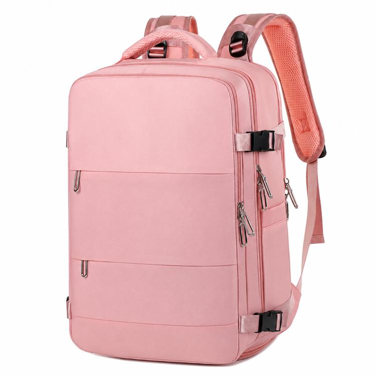 REMOID pink travel backpack with front zip compartments and adjustable shoulder strap