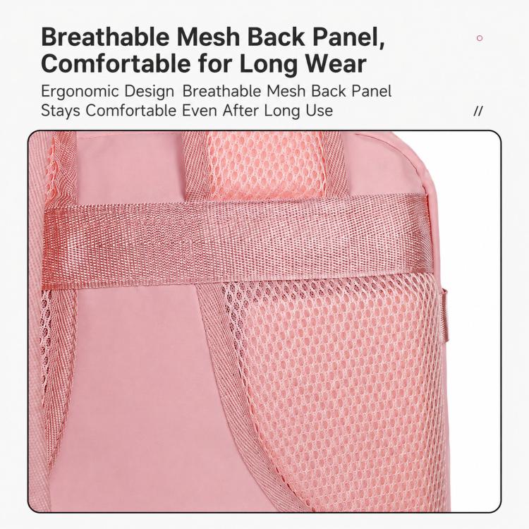 REMOID pink backpack with breathable mesh back panel and padded comfort support